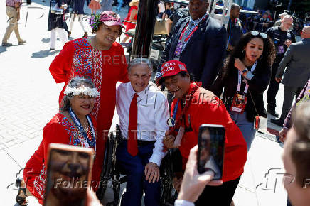 FILE PHOTO: Texas Governor Greg Abbott is pictured at Republican National Convention in Milwaukee, Wisconsin