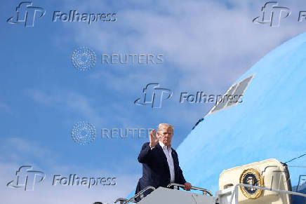 U.S. President Trump departs Scotland
