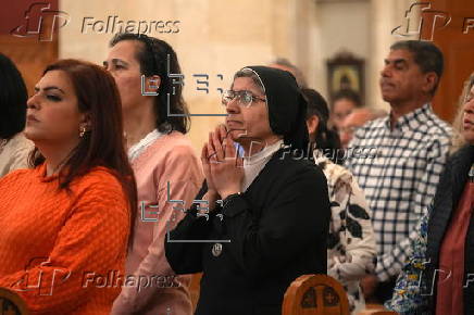 Mass in honor of late Pope Francis at the Latin Cathedral in Aleppo