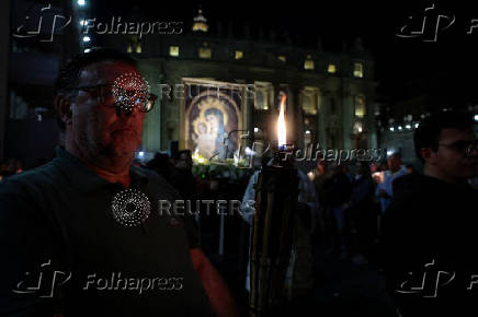 Torchlight procession ahead of the Conclave in St Peter's Square at the Vatican