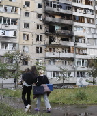 Aftermath of overnight Russian attack in Kyiv
