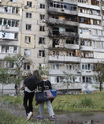 Aftermath of overnight Russian attack in Kyiv