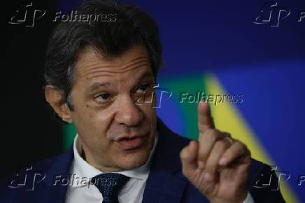 Fernando Haddad em coletiva de imprensa no Palácio do Planalto