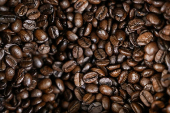 Brazilian coffee beans are displayed for sale at Porto Rico Importing Co. coffee seller, in New York City