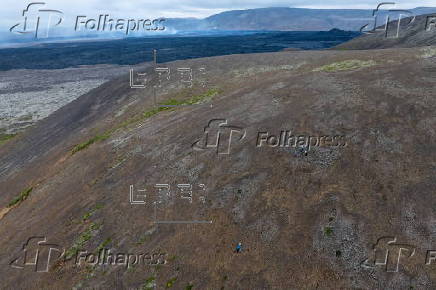 Volcano eruption near Grindavik