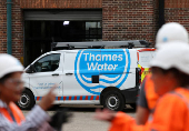 FILE PHOTO: Mogden Sewage Treatment Works, operated by Thames Water, in west London