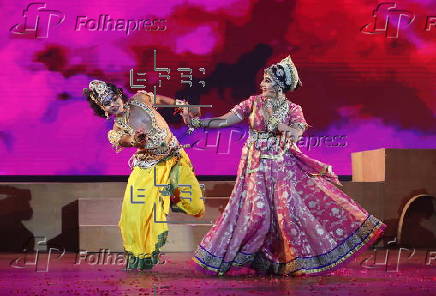 Dance drama in New Delhi prior Hindu festival Janmashtami marking Lord Krishna's birth
