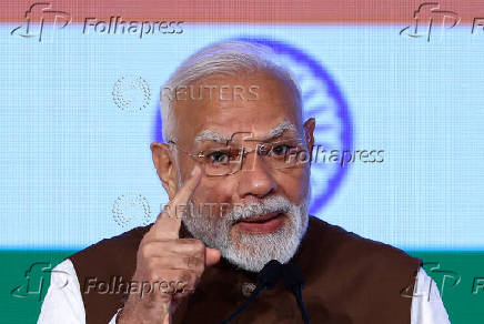 FILE PHOTO: India's Prime Minister Modi delivers a speech at the India-Japan Economic Forum in Tokyo