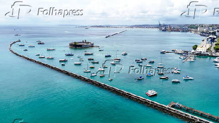 Forte São Marcelo, localizado no meio da Baía de Todos os Santos