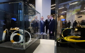 Russian President Vladimir Putin visits the Bauman Moscow State Technical University