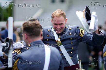 Commencement ceremony at West Point Military Academy in West Point, New York