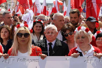 Rally for Polish presidential candidate Karol Nawrocki
