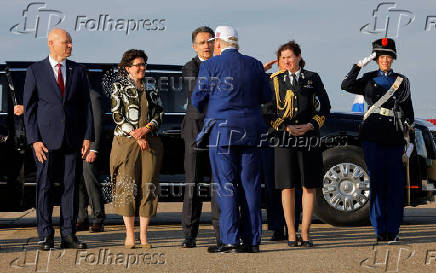 U.S. President Donald Trump arrives at Amsterdam Airport Schiphol