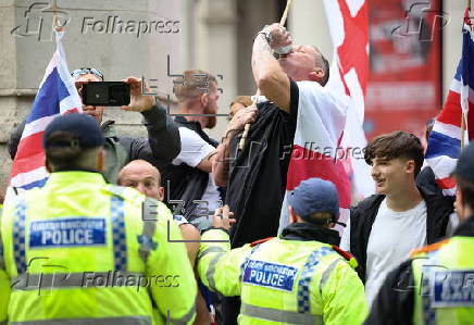 Britain First group hold 'March for Remigration' in Manchester