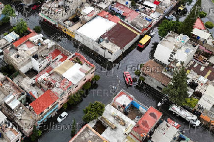 Aftermath of unprecedented rainfall, in Nezahualcoyotl, on the outskirts of Mexico City
