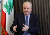 Lebanon's Finance Minister Yassine Jaber attends an interview with Reuters at the Ministry of Finance in Beirut