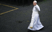 Pope Leo XIV leads Regina Caeli prayer from the Central Loggia of St. Peter's Basilica