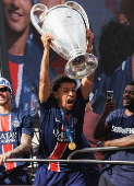 PSG victory parade on Champs Elysee