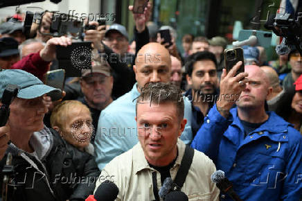 Anti-immigration activist Stephen Yaxley-Lennon at Westminster Magistrates' Court, in London