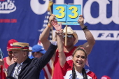 Nathan's Hot Dog eating contest in New York