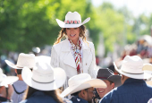 At the Calgary Stampede parade in Calgary