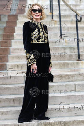 Guests arrive at Schiaparelli Haute Couture Fall/Winter 2025-2026 show in Paris