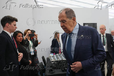 Russia's Foreign Minister Sergei Lavrov holds presser following BRICS summit