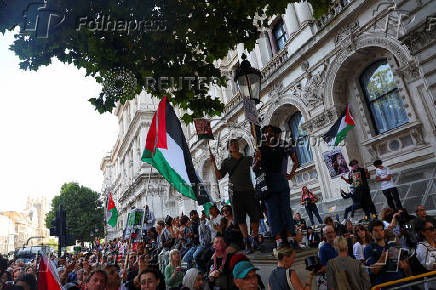 Pro-Palestinian protest outside Downing Street in London