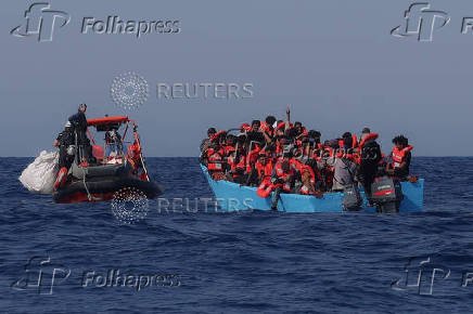 Sea-Watch 5 migrant search and rescue ship rescues migrants at the SAR zone off Libya