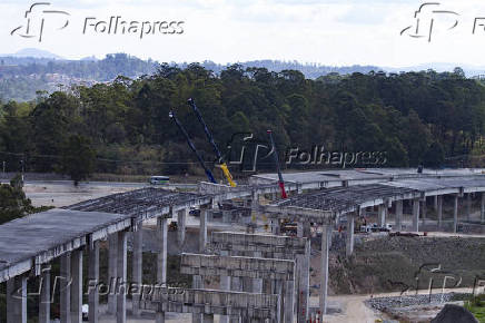 Obras do Rodoanel Norte em andamento em São Paulo