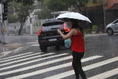 Forte chuva na Vila Clementino na zona sul de SP