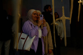 Visitors take photos at the 