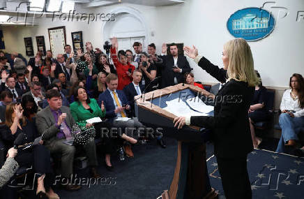 White House press secretary Karoline Leavitt holds a briefing in Washington