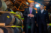 First Minister of Scotland John Swinney and Japanese Ambassador to the UK, Hiroshi Suzuki, visit the Auchentoshan Distillery