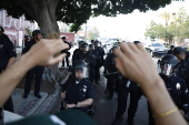 California National Guard stationed outside federal building in Los Angeles