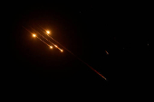 Missiles launched from Iran are seen from Tubas
