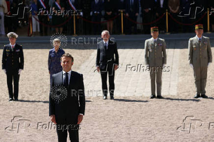 Ceremony marking the 85th anniversary of late French General Charles de Gaulle's World War II resistance call