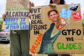 'Stop Alligator Alcatraz' deportation center protest