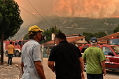 Wildfire in Feneos, Corinth, southern Greece
