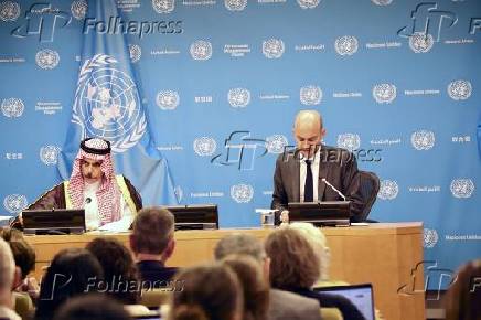 Coletiva de imprensa para a solução pacífica da questão da Palestina e sobre a implementação de uma solução de dois Estados.