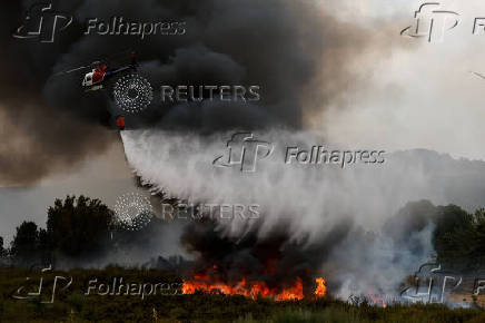 Wildfire on the outskirts of Abejera de Tabara