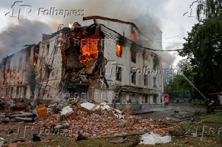 Aftermath of a Russian drone attack in Kharkiv
