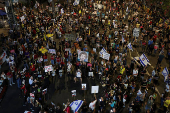 Protest in support of Israeli hostages in Gaza and against Israeli government, in Tel Aviv