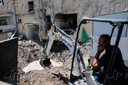Aftermath of drone attack from Iran on Israel in Beit Shean