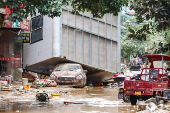 Aftermath of a flood in Rongjiang county, Guizhou