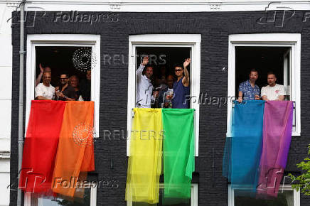 Annual gay pride parade in Amsterdam