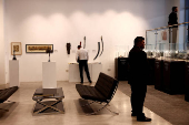 Security personnel stand guard with Sotheby's 