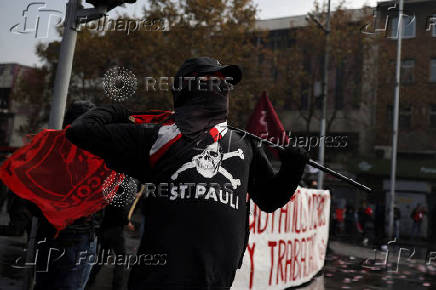 May Day rally, in Santiago