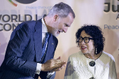 El rey de España participa en el Congreso Mundial del Derecho, en Santo Domingo