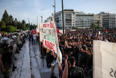 Protesters rally in Athens demanding 'Food for Gaza', amid the ongoing conflict between Israel and Hamas